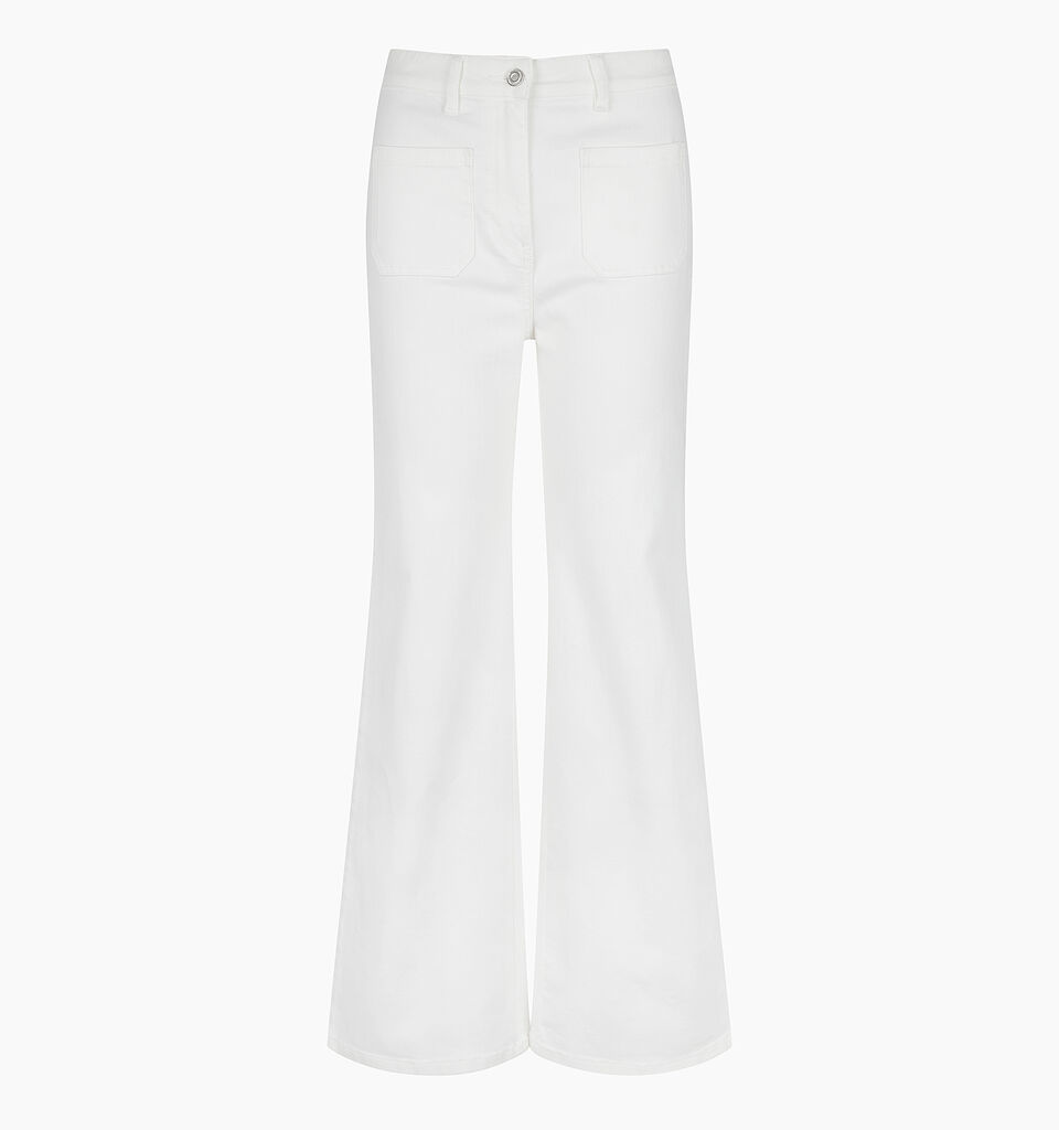 White bootcut denim trousers - sisley k jeans flare & bootcuts - Creamy White | Sisley K image number 1